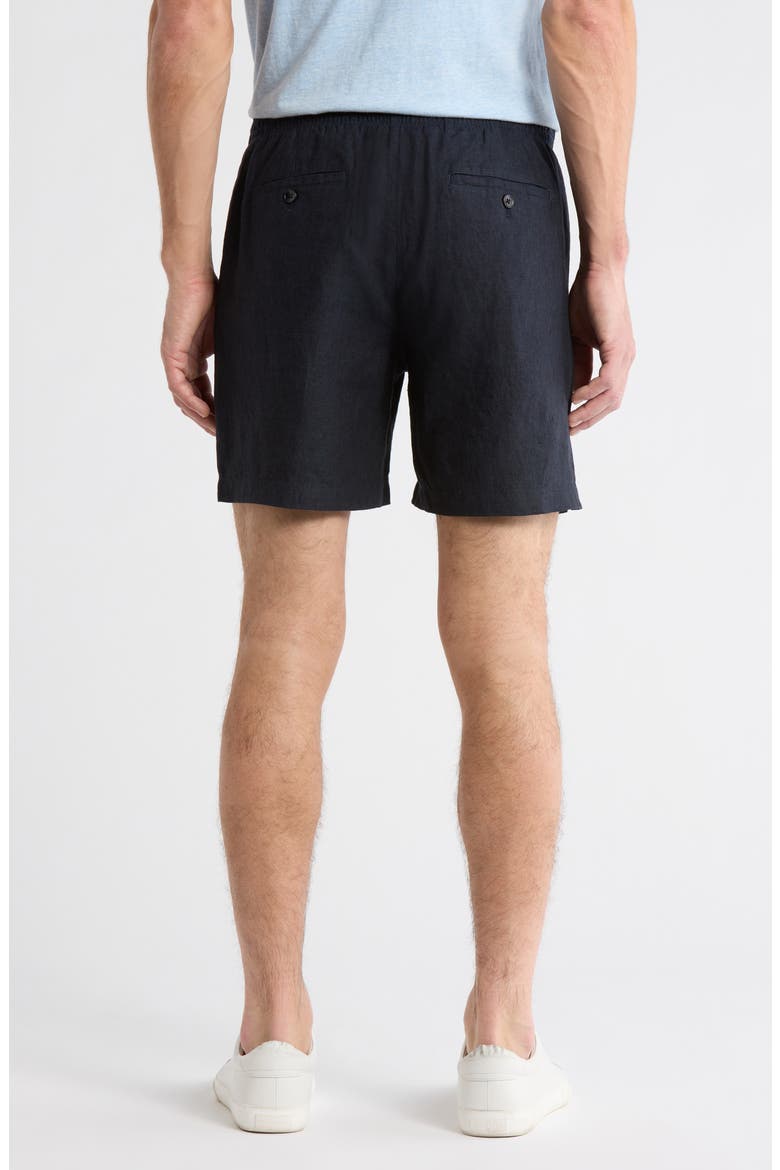 Flat Front Linen Shorts, Alternate, color, NAVY SAPPHIRE