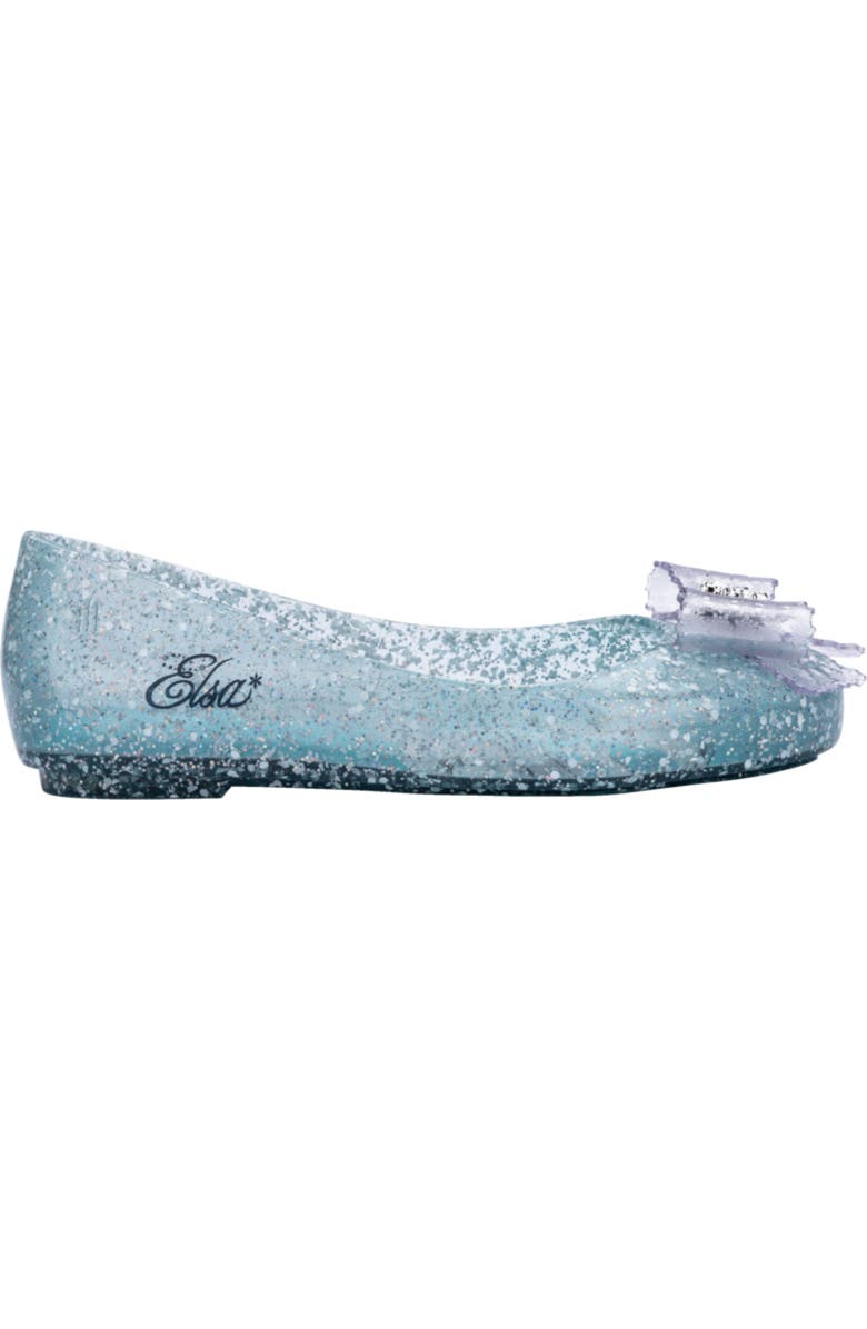 Melissa Mini Melissa Sweet Love Disney Princess Flat, Alternate, color, Glitter Blue/ Blue