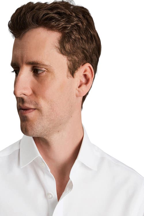Shop Charles Tyrwhitt Non-iron Twill Extreme Cutaway Slim Fit Double Cuff In White