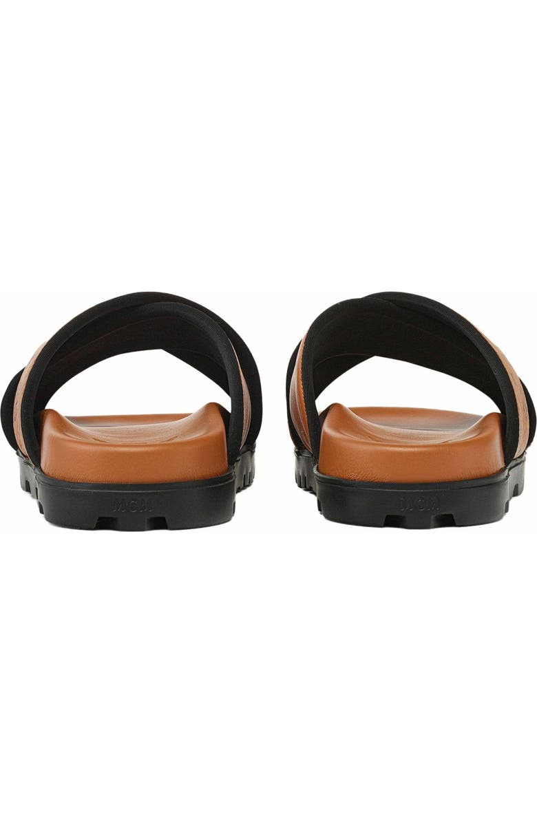 MCM Cross Sandal in Visetos Leather Mix, Alternate, color,