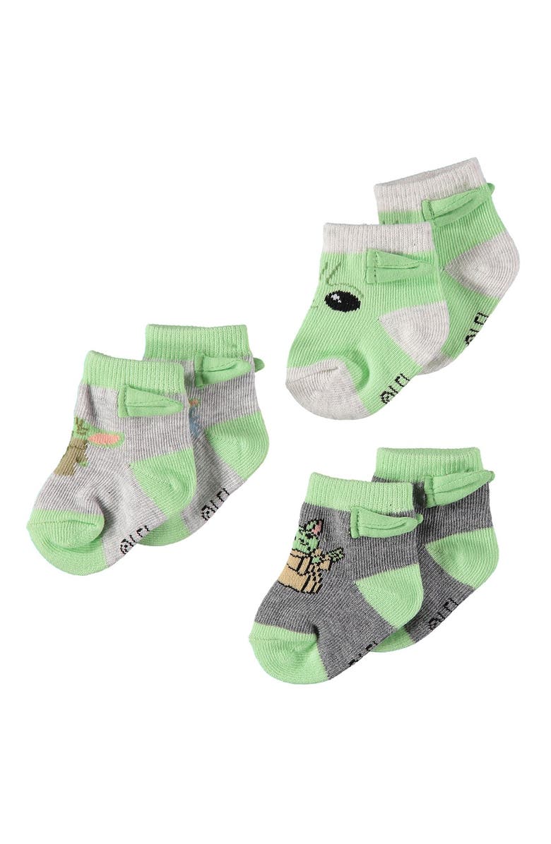 Happy Threads Baby Yoda Booties - Pack of 3, Main, color, 