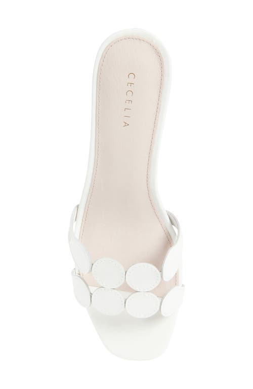 Cecelia New York Bunny Slide Sandal In White Patent