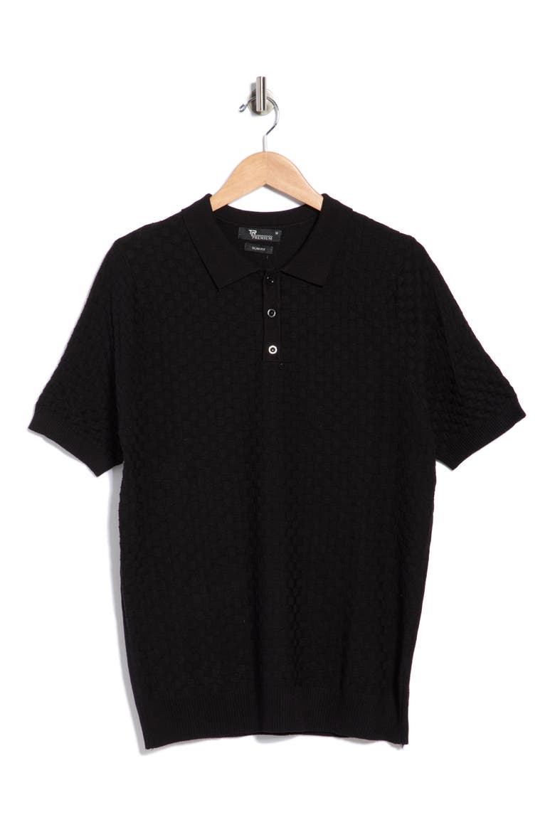 Slim Fit Polo Sweater, Alternate, color, BLACK