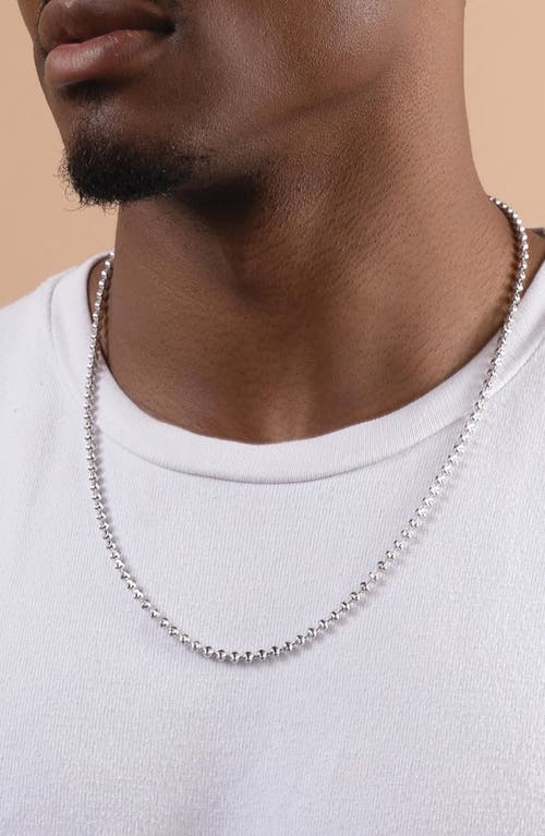 Best Silver Sterling Silver Moon Ball Chain Necklace In Silver