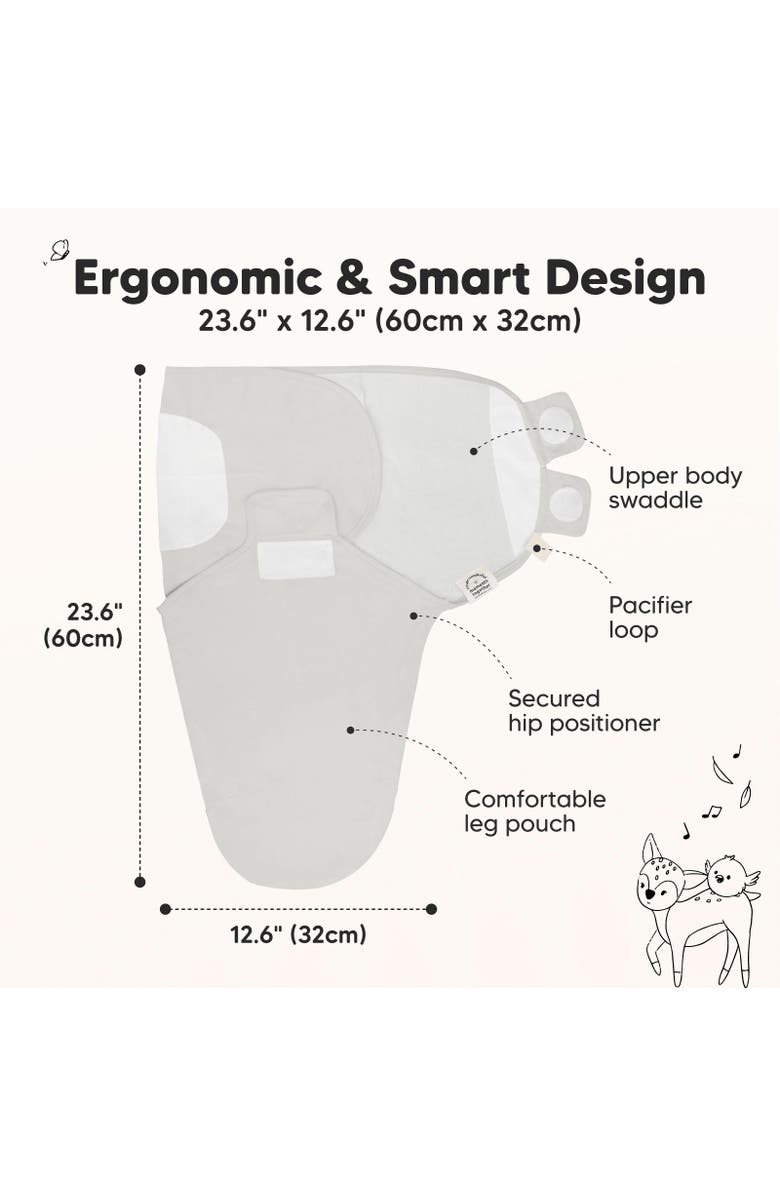 KeaBabies 3-Pack Soothe Swaddle Wraps, Alternate, color, The Wild 2