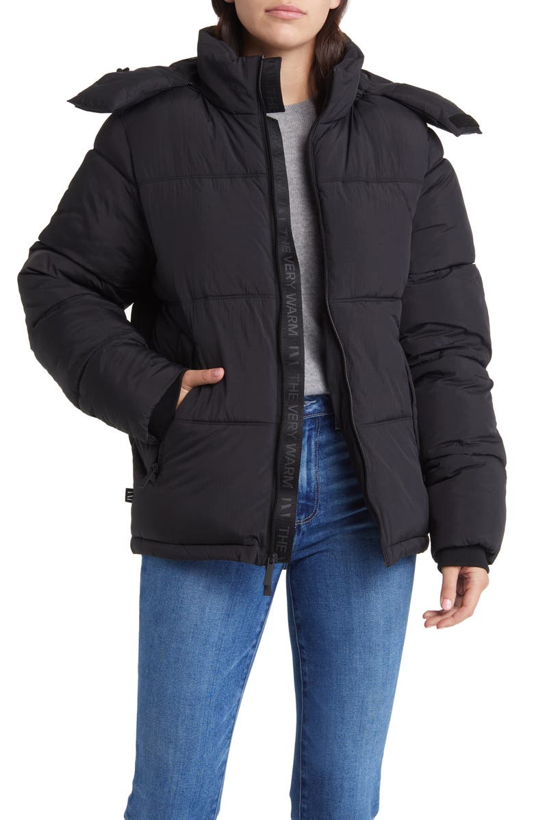 The Very Warm Hooded Water Resistant 500 Fill Power Down Recycled Nylon Puffer Jacket, Alternate, color, 