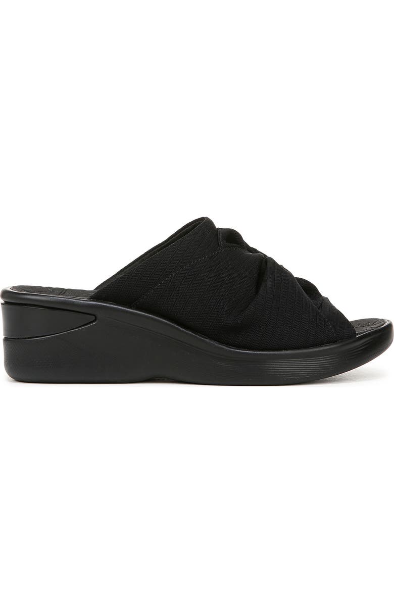 LifeStride Smile 3 Open Toe Wedge Slide Sandal - Wide Width Available, Alternate, color, Black