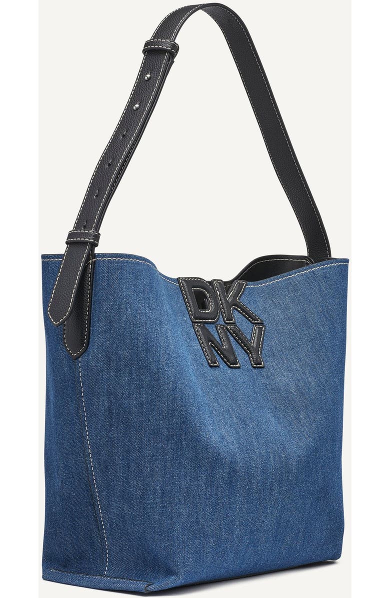DKNY Nicole Bucket Bag, Alternate, color, Denim/Black