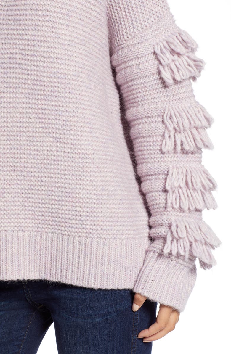 Madewell Fringe Sleeve Pullover Sweater, Alternate, color,