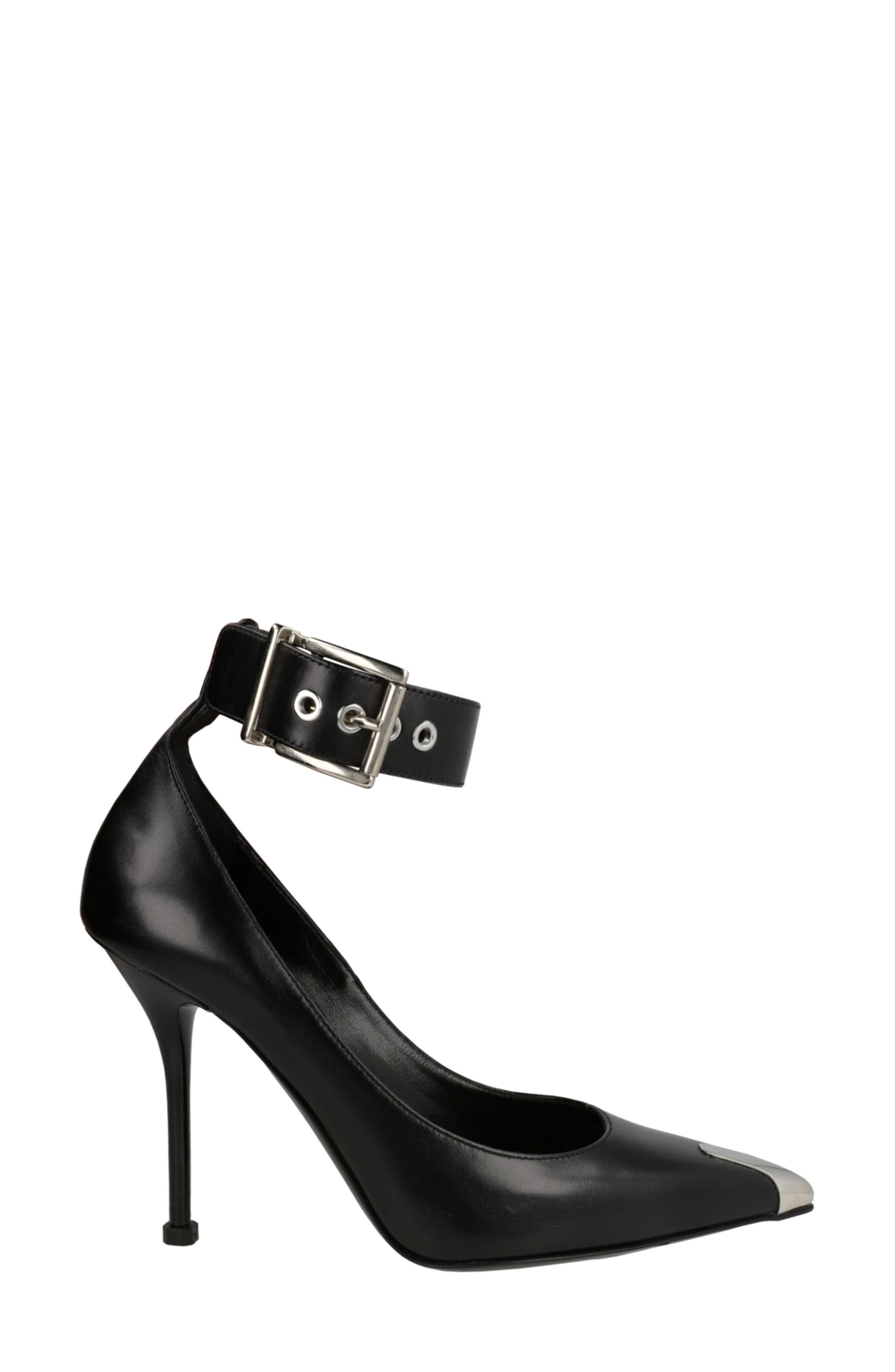 McQueen Punk Ankle Strap Pointed Toe Pump, Alternate, color, 