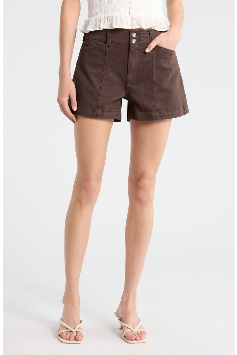 Olivia Cargo Denim Shorts, Main, color, RICH CHOCOLATE