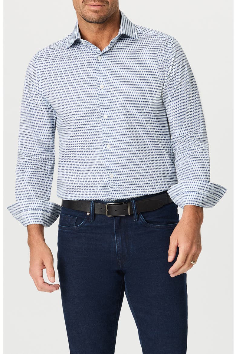 Banway Cotton Button-Up Shirt, Main, color, BLUE