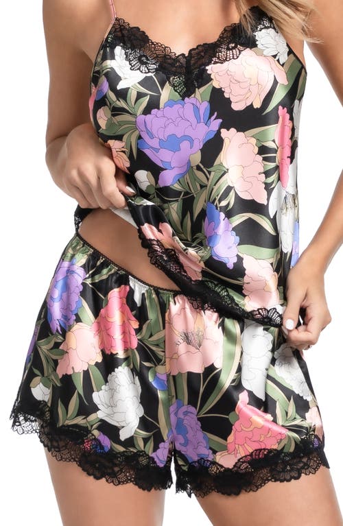 In Bloom By Jonquil Harriet Lace Trim Satin Short Pajamas In Multi