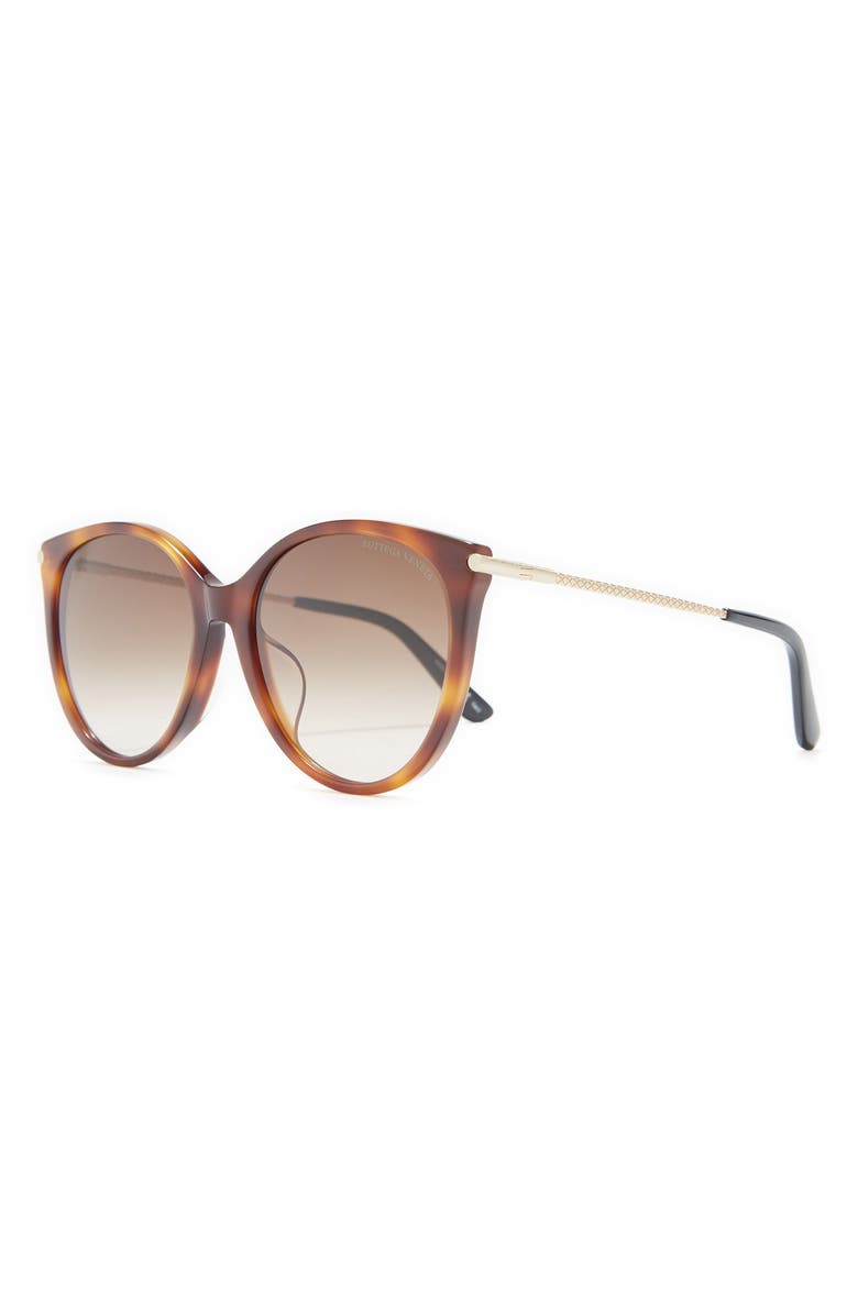 Bottega Veneta 55mm Round Sunglasses, Alternate, color,