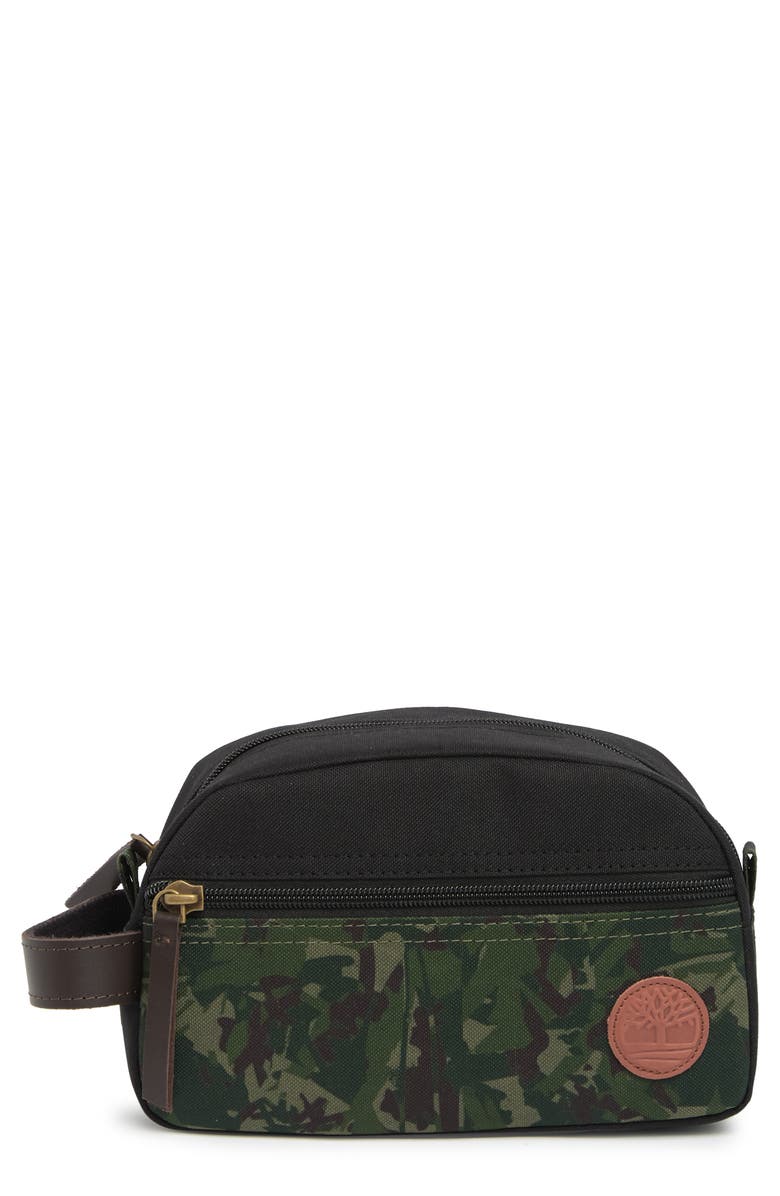 Timberland Camo Canvas Dopp Kit, Main, color, 