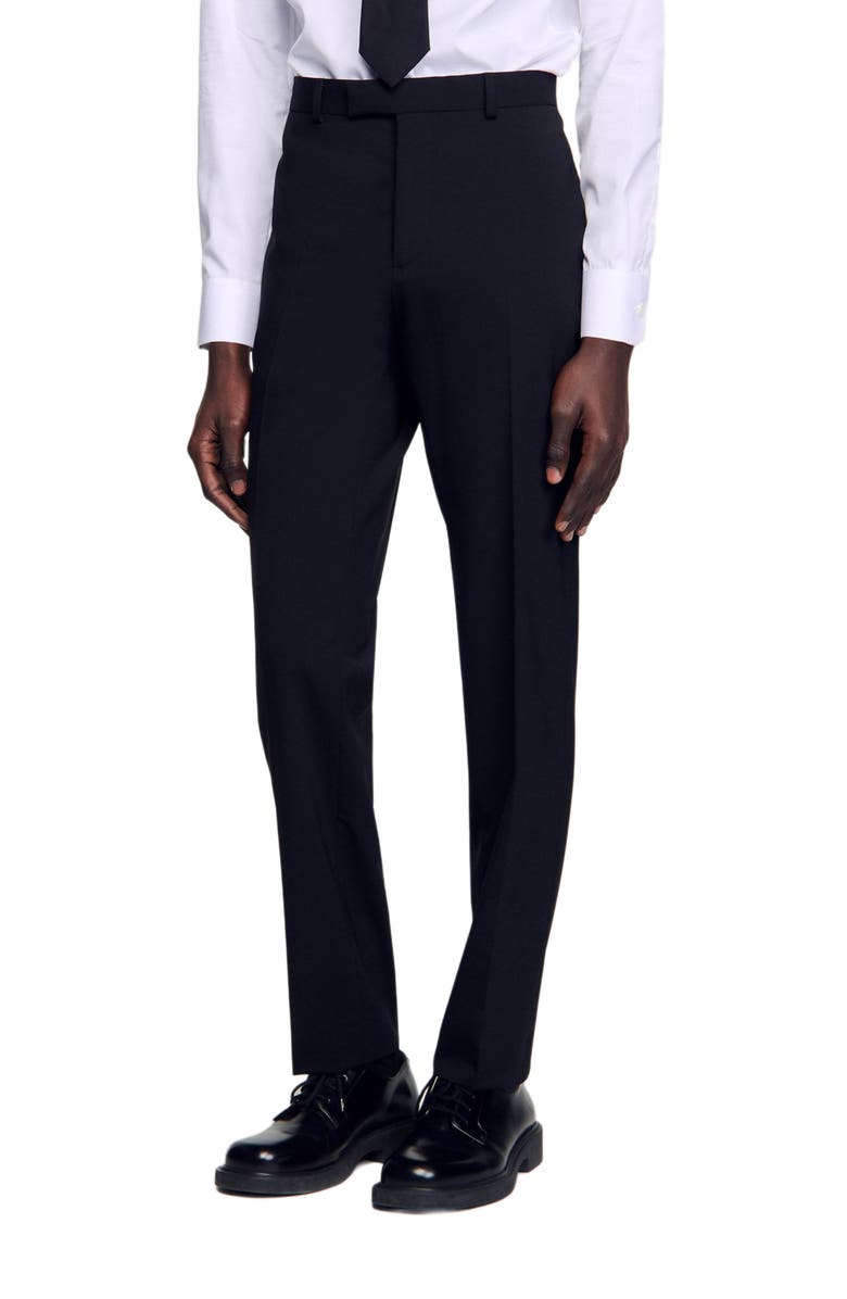 SANDRO Classic suit trousers, Main, color, Black