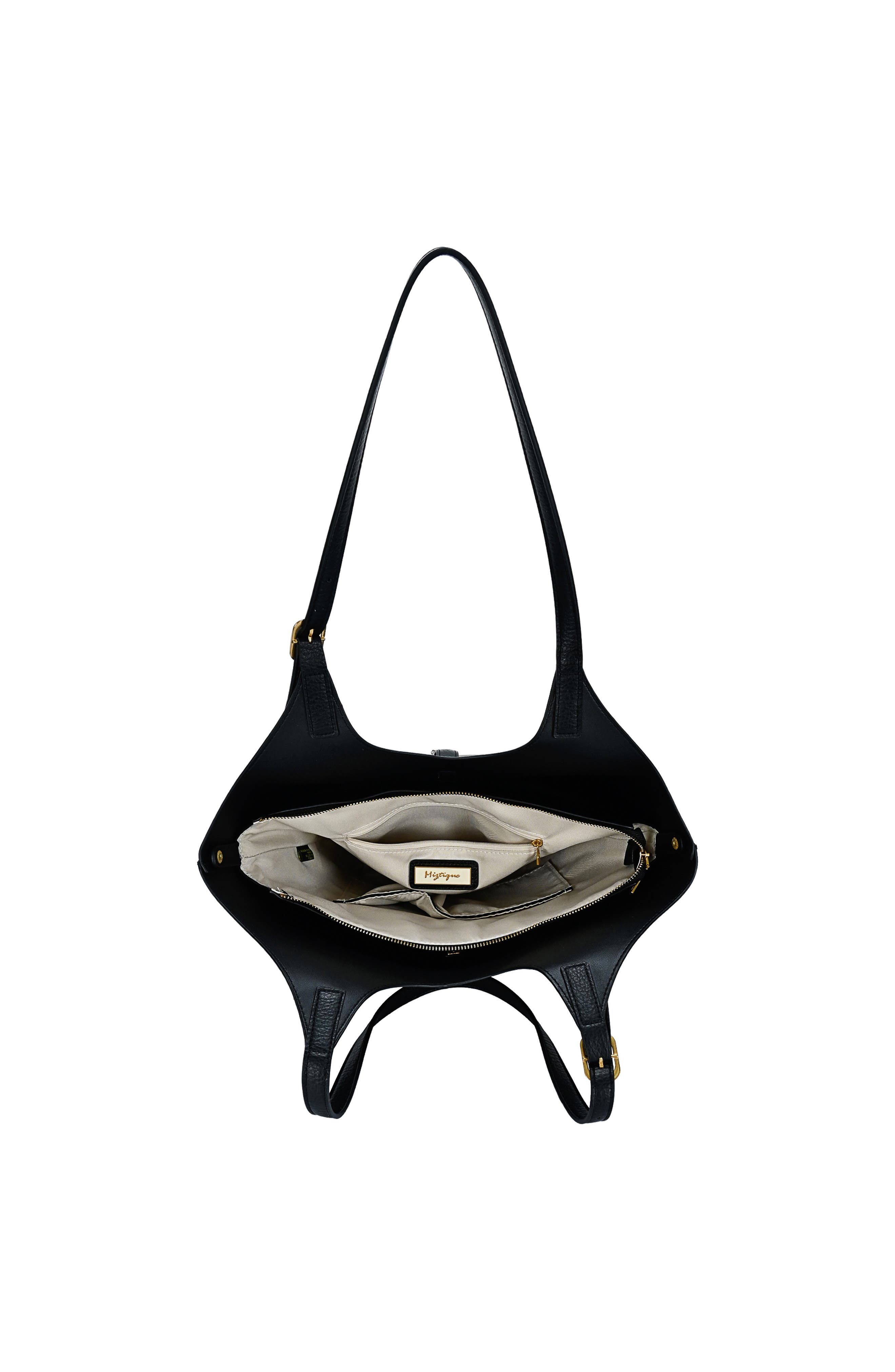 Miztique Turnlock Detail Tote, Alternate, color, Black
