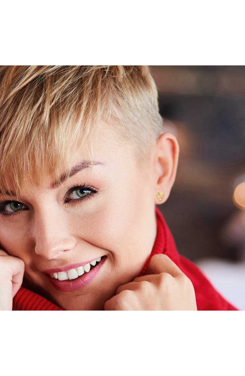 DELMAR Heart Cut Citrine Stud Earrings, Alternate, color, Yellow