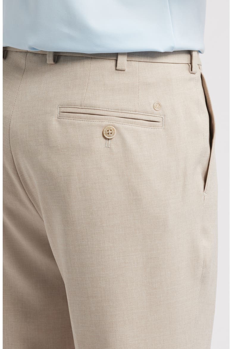 Mèlange Flat Front Dress Pants, Alternate, color, KHAKI