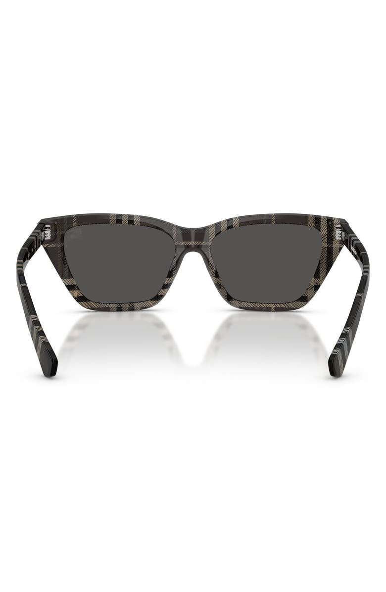 Burberry 54mm Cat Eye Sunglasses, Alternate, color, Check Grey / Dark Grey