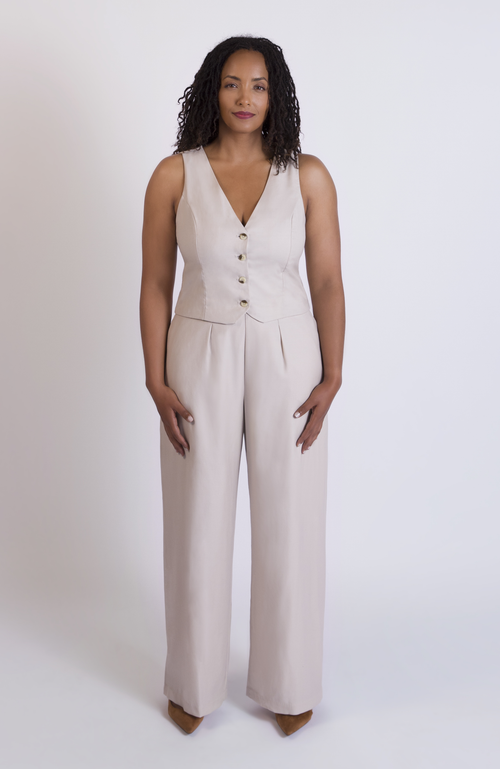 Aam The Label The Wool Wide Leg Pant For Full Hips And Thighs In Gray