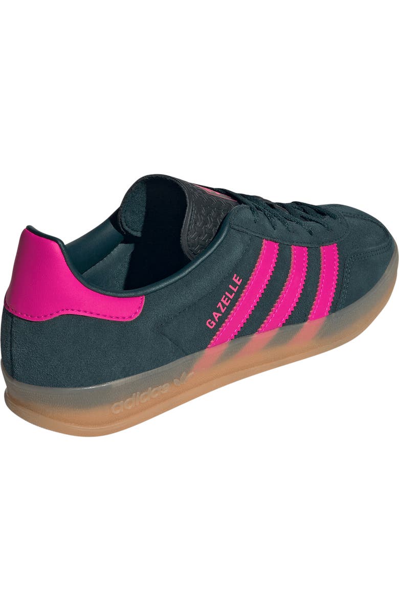 adidas Gazelle Indoor Sneaker, Alternate, color, Aurora Ivy/ Shock Pink/ Gum