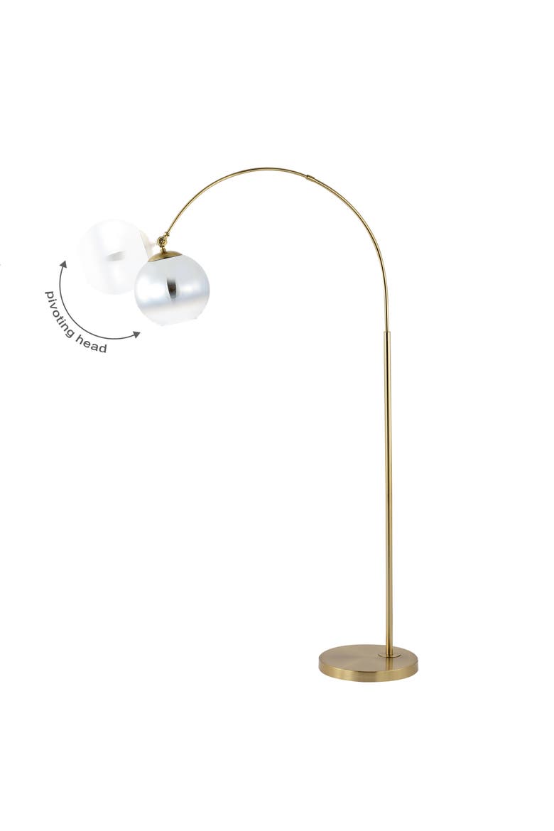Nora 71" Coastal Vintage Iron LED Floor Lamp, Alternate, color, Brass Gold