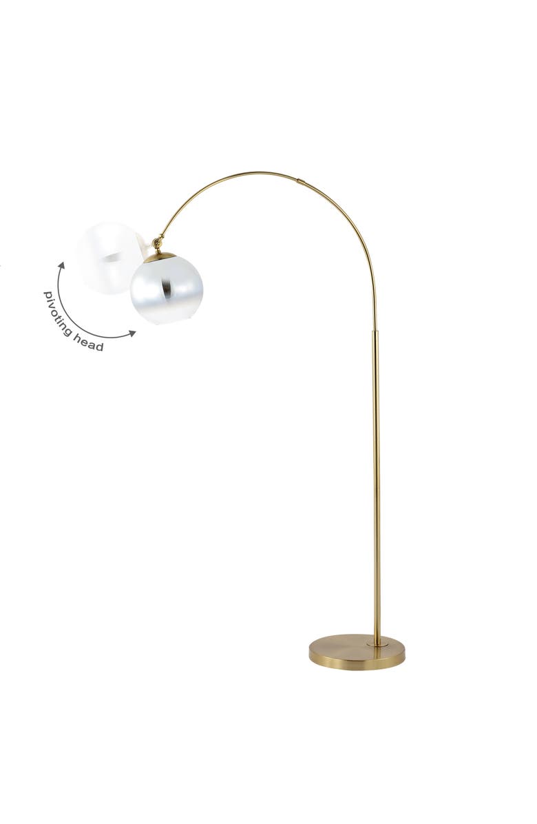 JONATHAN Y Nora 71" Coastal Vintage Iron LED Floor Lamp, Alternate, color, Brass Gold