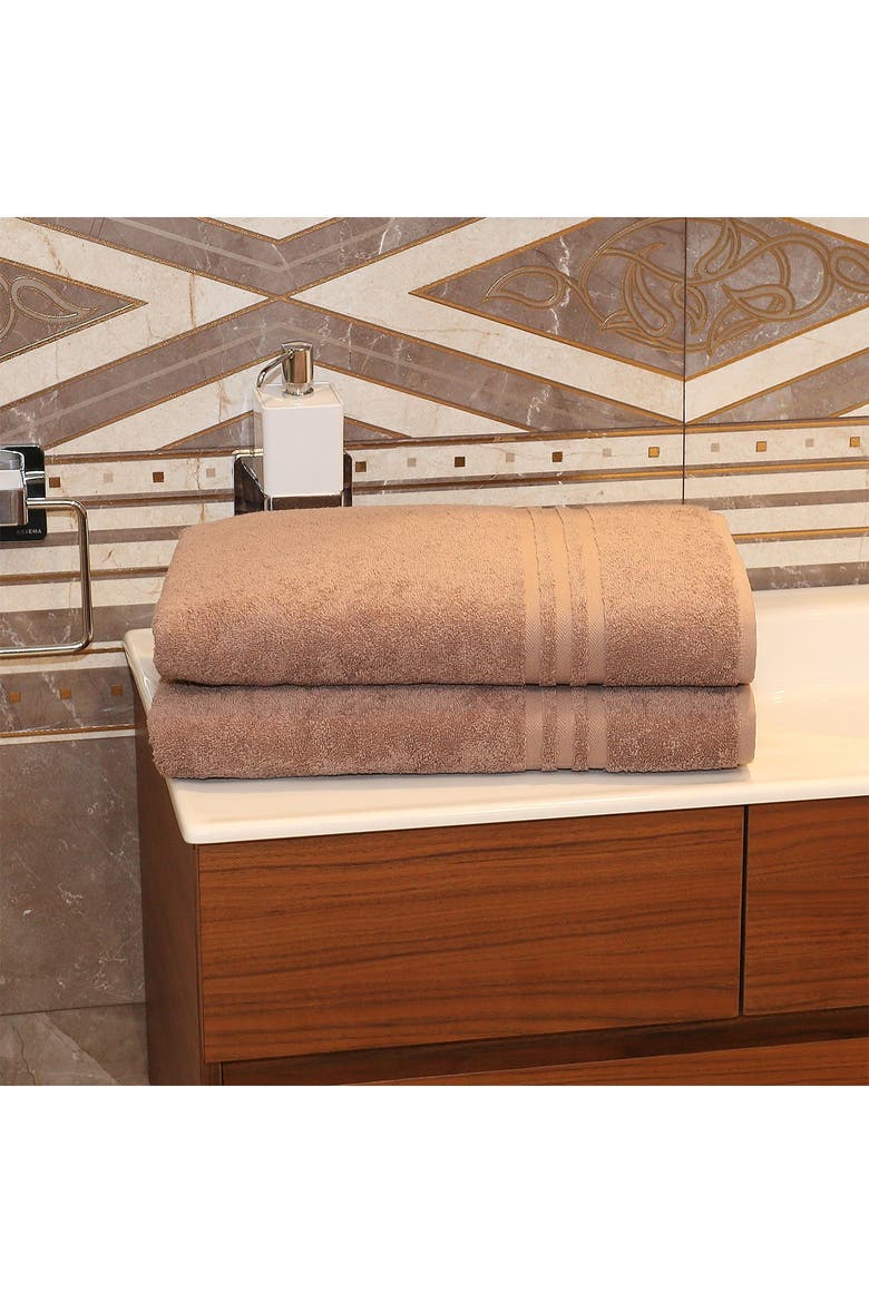 Denzi Bath Sheet - Set of 2 - Latte, Alternate, color, LATTE