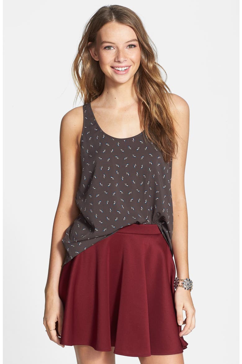 Frenchi® Print Swing Tank, Main, color, GREY SLEET FLOWER DOT