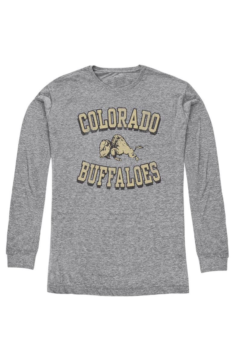Retro Brand Youth Original Retro Brand Heather Gray Colorado Buffaloes Arch Tri-Blend Long Sleeve T-Shirt, Main, color, Heather Gray