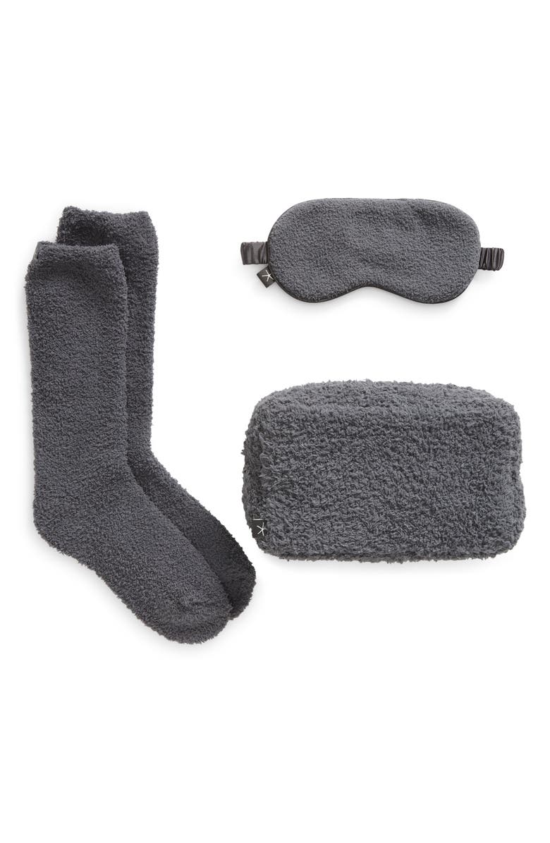 Barefoot Dreams<sup>®</sup> CozyChic<sup>®</sup> Eye Mask & Socks Set, Main, color, Coal