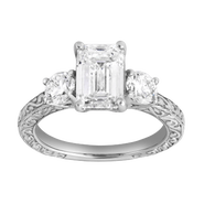 LuvMyJewelry Novelle 14K Gold 2.65 Ct Emerald Cut Lab Grown Diamond Engagement Ring