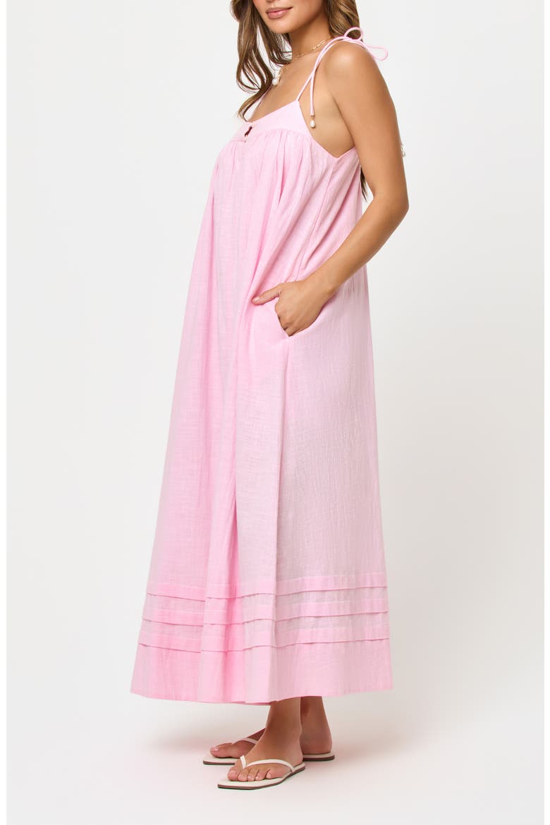 Sunset Stroll Cotton Cover-Up Maxi Dress, Alternate, color, ROSEWATER