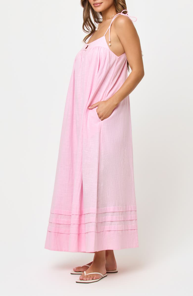 LSPACE Sunset Stroll Cotton Cover-Up Maxi Dress, Alternate, color, Rosewater