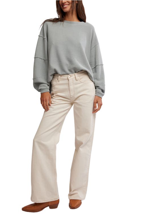 Free People Eclipse Oversize Long Sleeve Tee In Cold Winter In Gray