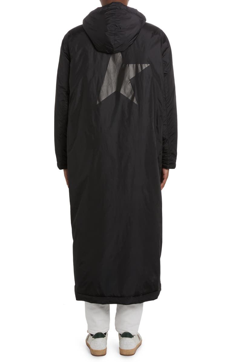 Golden Goose Black Star Collection Hooded Padded Long Coat, Alternate, color, 
