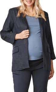 Angel Maternity Linen Maternity Blazer