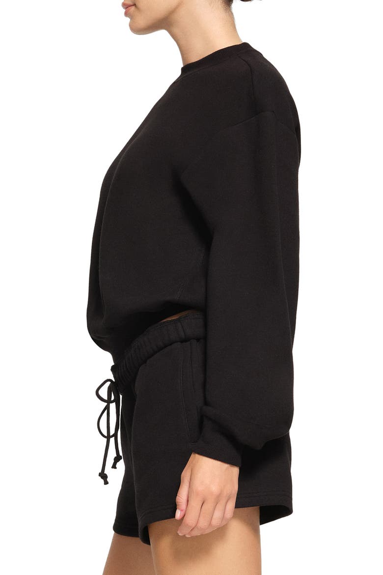 Cotton Blend Fleece Classic Crew Sweatshirt, Alternate, color, ONYX
