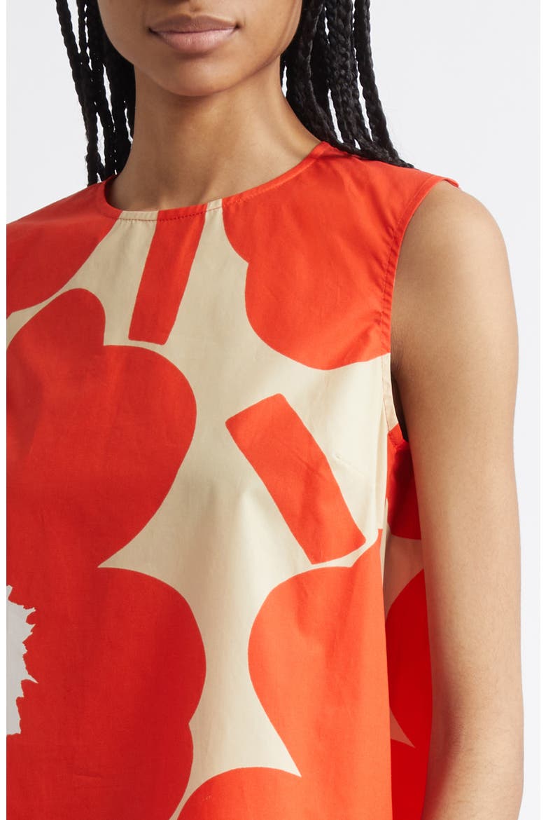 Palatsi Unikko Organic Cotton Poplin Shift Minidress, Alternate, color, ORANGE