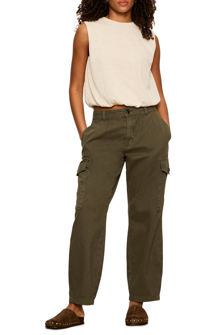 Reunion Pleated Cargo Pants, Alternate, color, GREEN