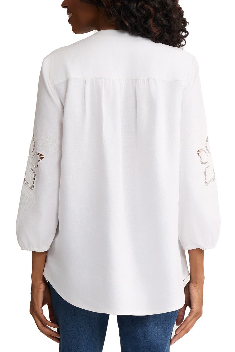 Embroidered Pleat Front Tunic, Alternate, color, NATURAL WHITE