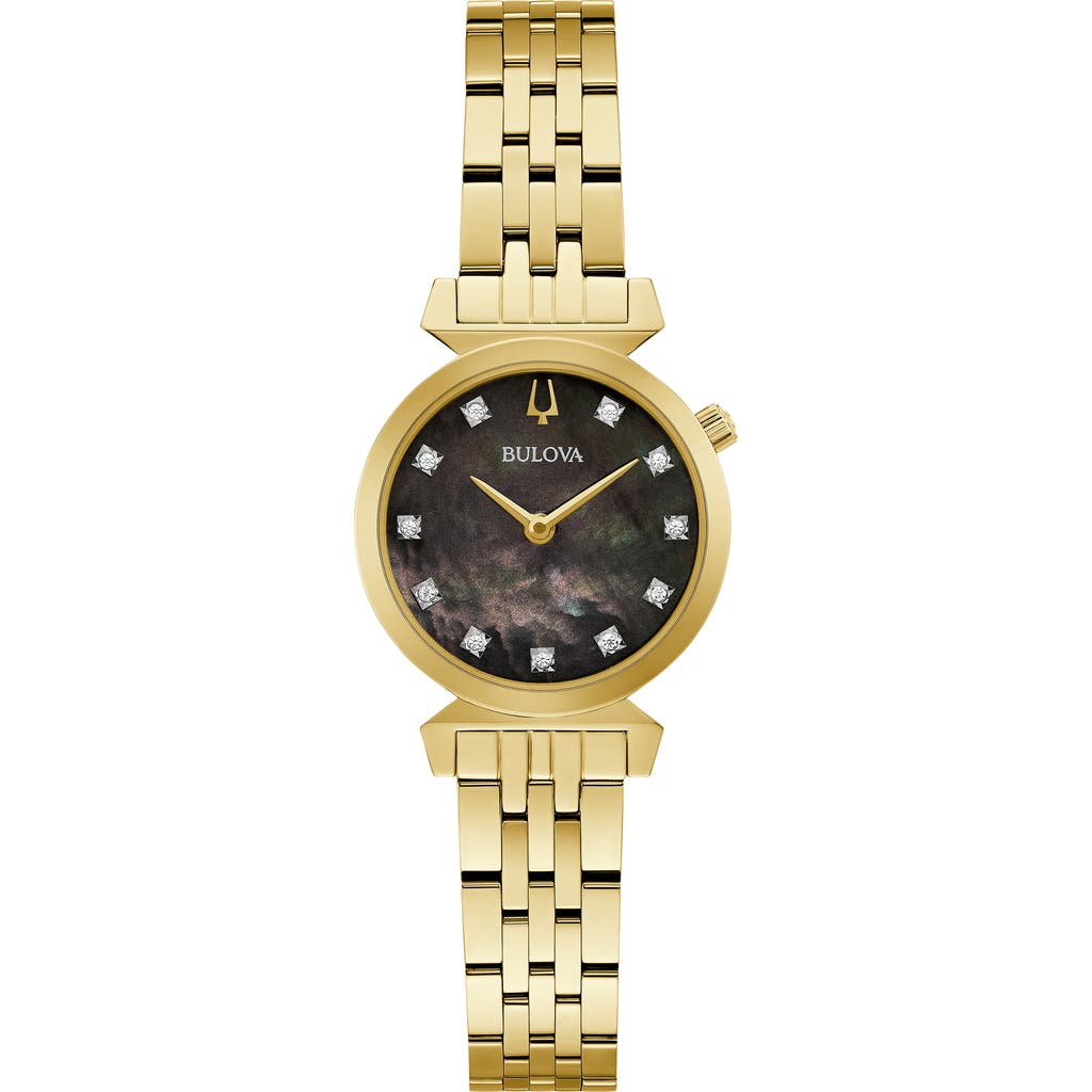 BULOVA Regatta Diamond Bracelet Watch, 24mm in Gold-Tone