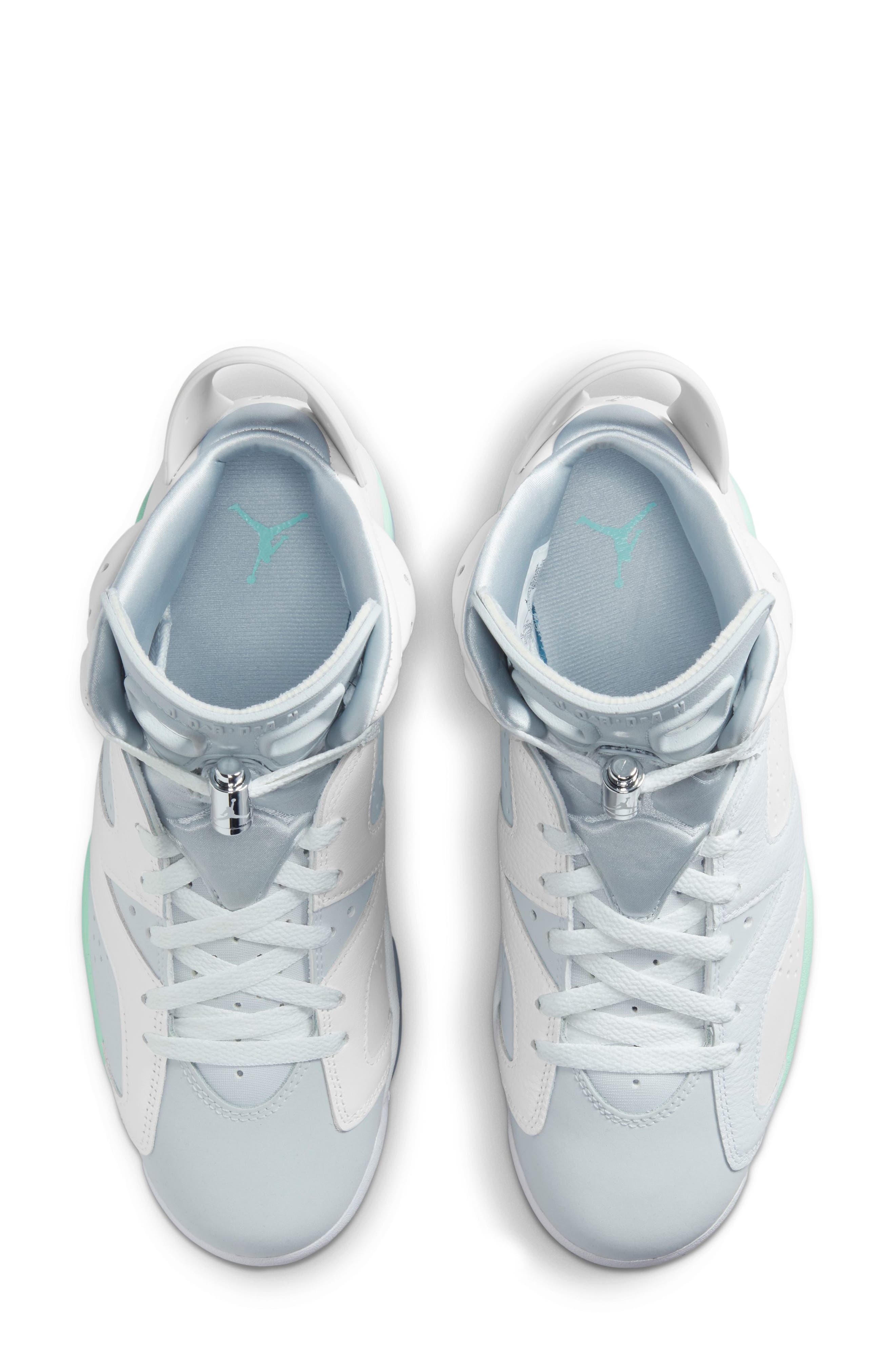 Air Jordan 6 Retro Pearl High Top Sneaker, Alternate, color, WHITE/ MINT FOAM/ BARELY GREEN