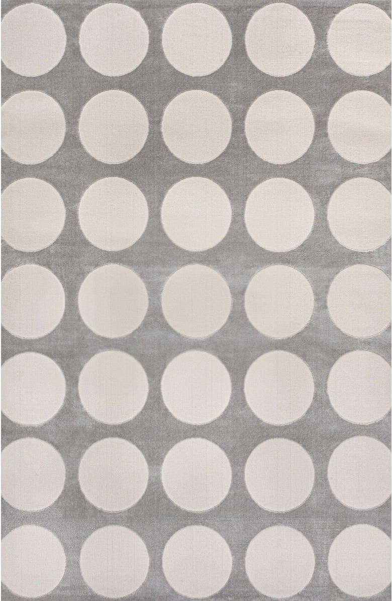 JONATHAN Y Adrian Modern Geometric Circle Dot High-Low Area Rug, Alternate, color, Light Gray/Cream