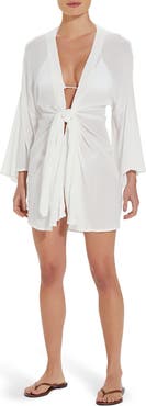 ViX Paula Hermanny Perola Knot Front Cover-Up Minidress