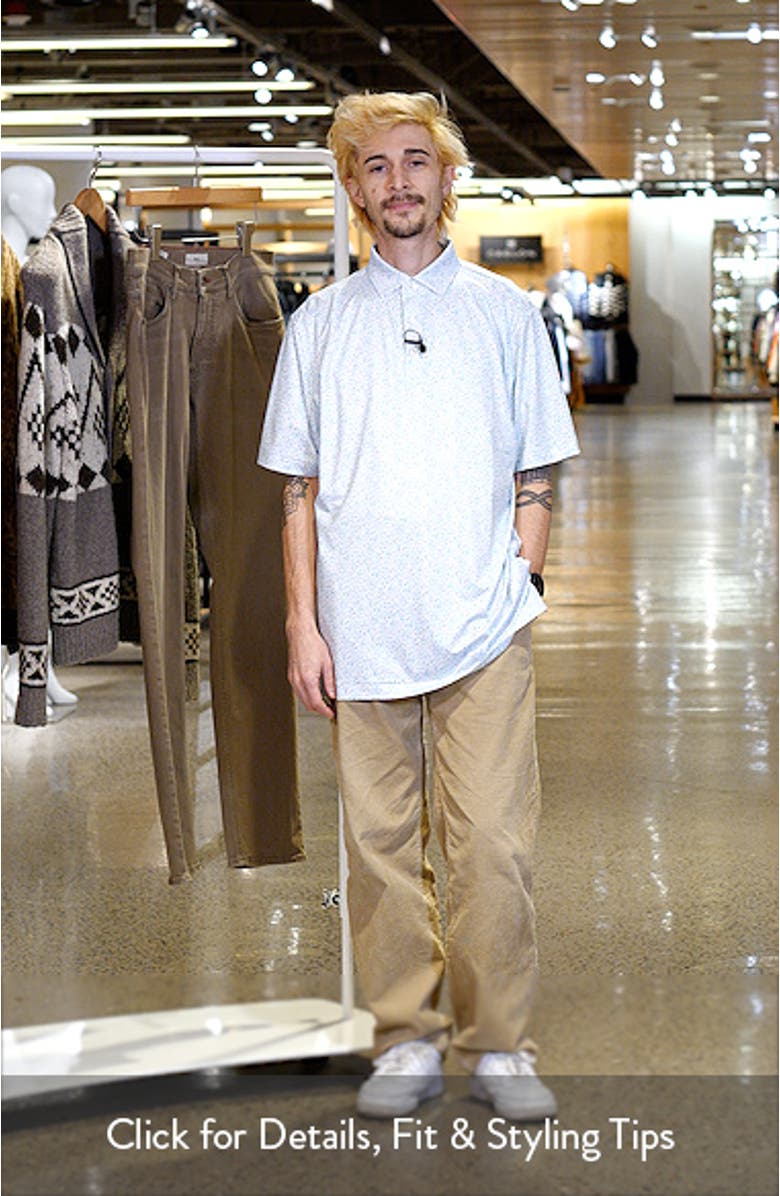 Island Jammin' Party Print Performance Jersey Polo, sales video thumbnail