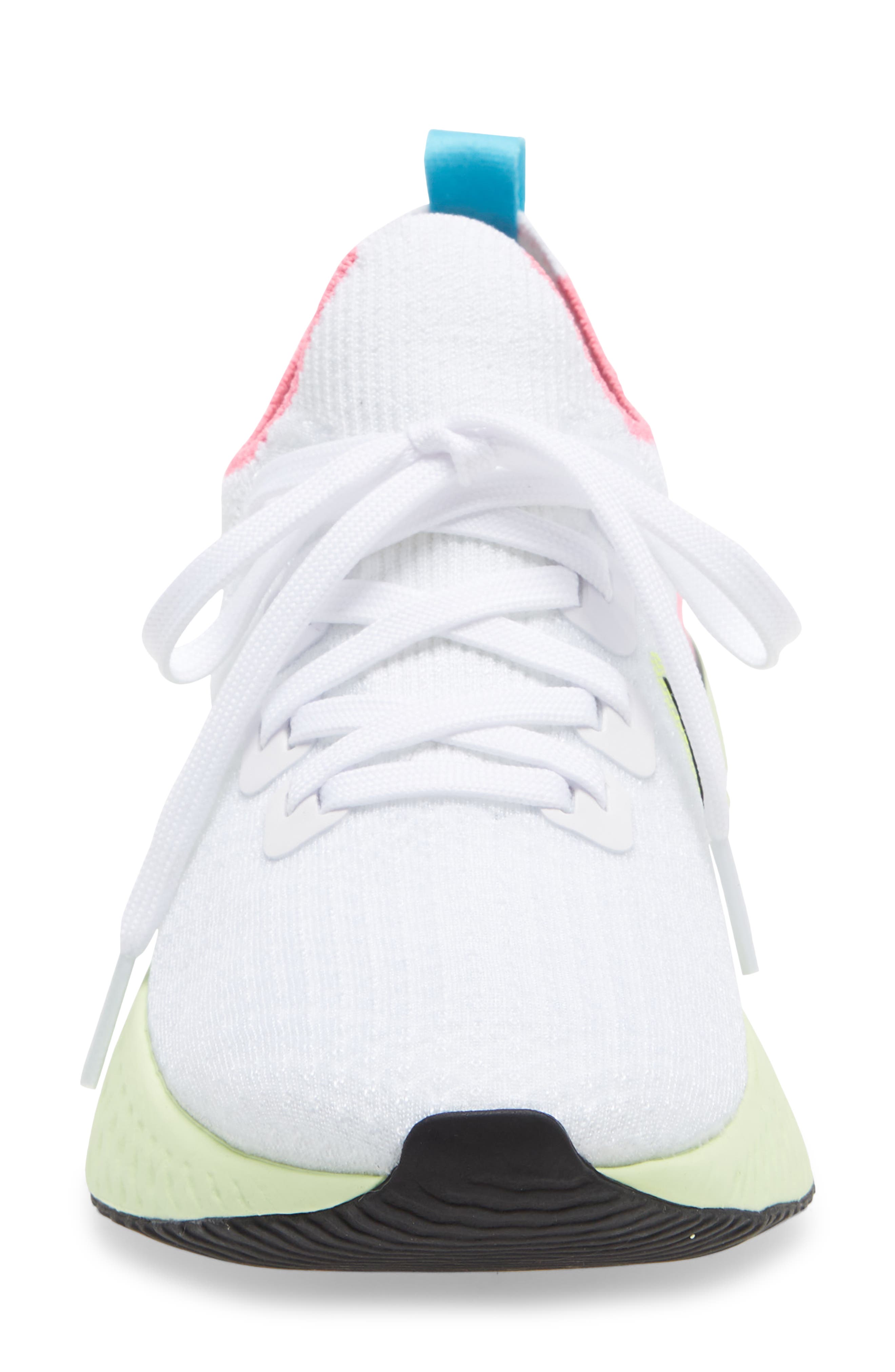 React Infinity Run Flyknit Running Shoe, Alternate, color, WHITE/ BLACK-VOLT-PINK GLOW