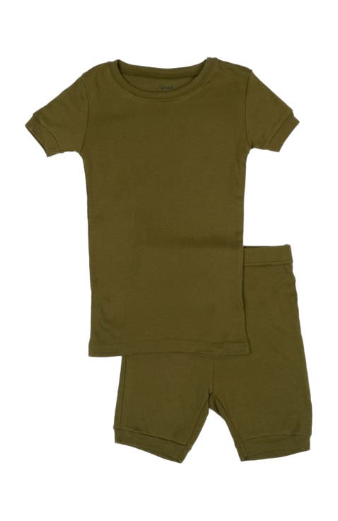 Kids Short Sleeve Cotton Solid Matching Family Pajamas (Toddler, Little Kid & Big Kid)