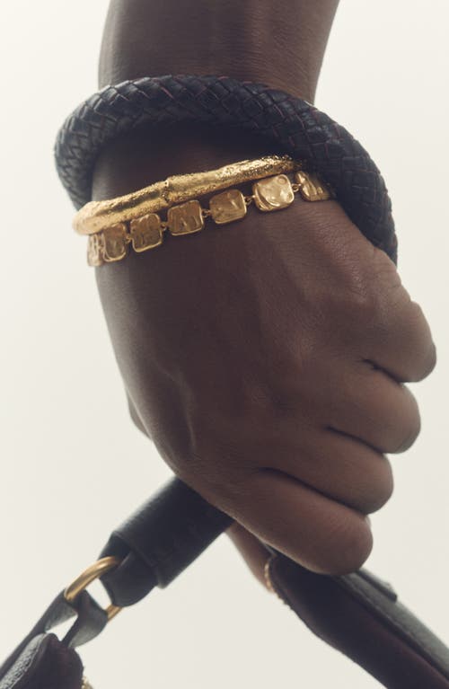 Reiss Millie Molten Square Bracelet In Gold Tone